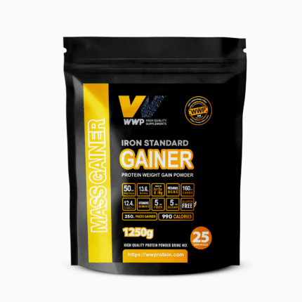 WWP IRON STANDARD GAINER – Gerçek Sporcular İçin Premium Kilo ve Kas Kazandırıcı – 1250g – Aromalı.