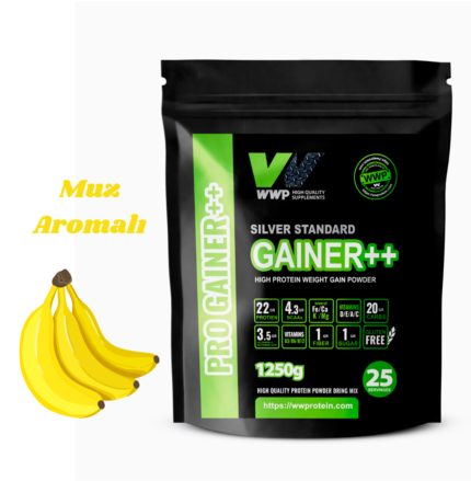 WWP Pro Gainer++ – Silver Standard – 1250g – Muz Aromalı.