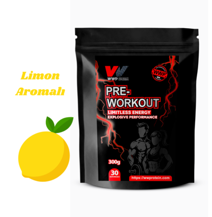 WWP Pre-Workout Limitless Energy, Sınırsız Enerji & - 300g – Limon Aromalı.
