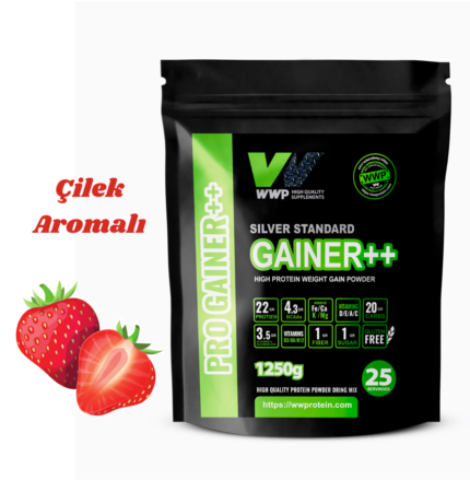 WWP Pro Gainer++ – Silver Standard – 1250g – Çilek Aromalı.